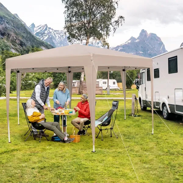 Portable Outdoor Shelter Tent, 11.5FT Hexagonal Pop-Up with Adjustable Height & Stylish Legs