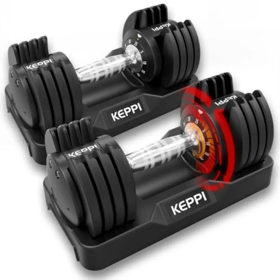 Adjustable Dumbbells Set 25lb 40lb 55lb 60lb Anti-Slip Metal Fast Adjust Weight Handle for Full Body Workout Fitness Training i