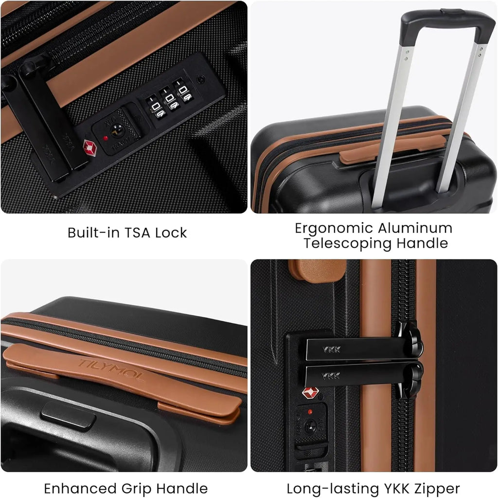 3-Piece Hardside Luggage Set with Spinner Wheels, TSA Lock, Expandable Lightweight Suitcases for Travel