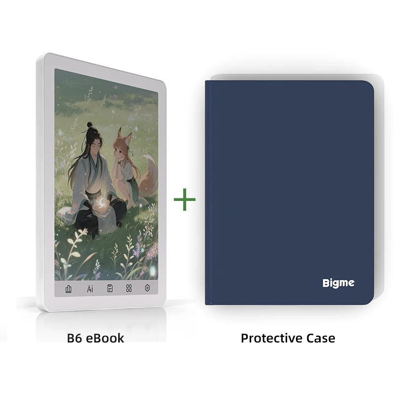 Bigme B6 ebook reader, 6'' color e-ink Electronic book, 36-level front light, Android 14 OS, paper-like ereader Eye-Protecting