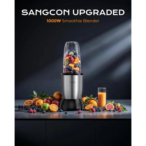 1000W Personal Smoothie Blender with 24oz 19oz 10oz BPA Free Cups for Shakes Frozen Fruit Baby Food Spice Grinding