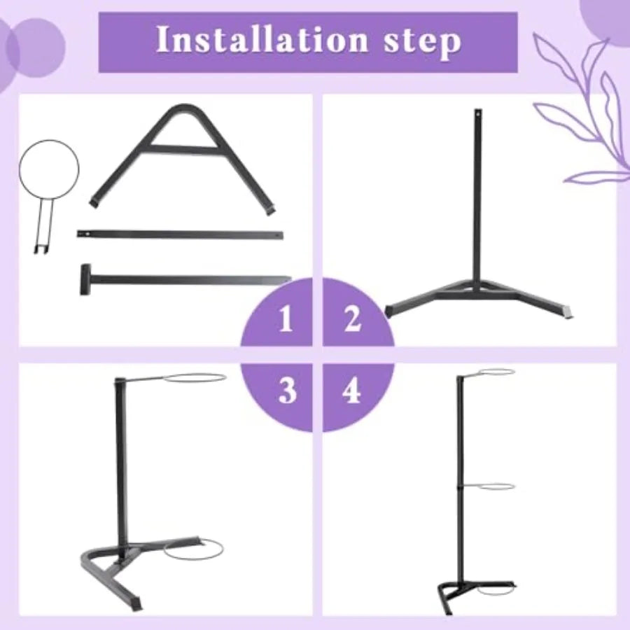Vertical Yoga Ball Holder with Tubular Steel Frame for Home or Commercial Gym Studios - Holds 3 Stability Balls in Black Durabl
