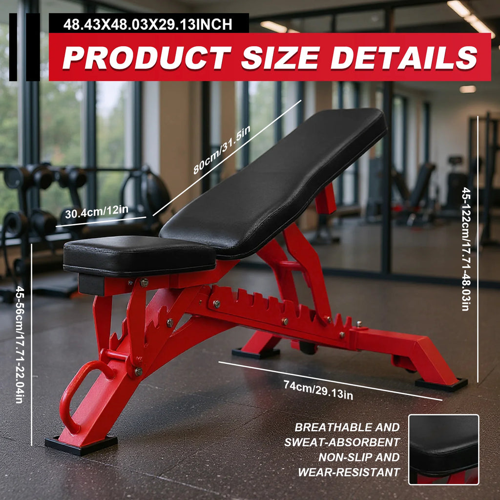 Adjustable Workout Bench with 1300LBS Weight Capacity Exercise Bench for Home Gym for Benches Press Strength Training Exercise