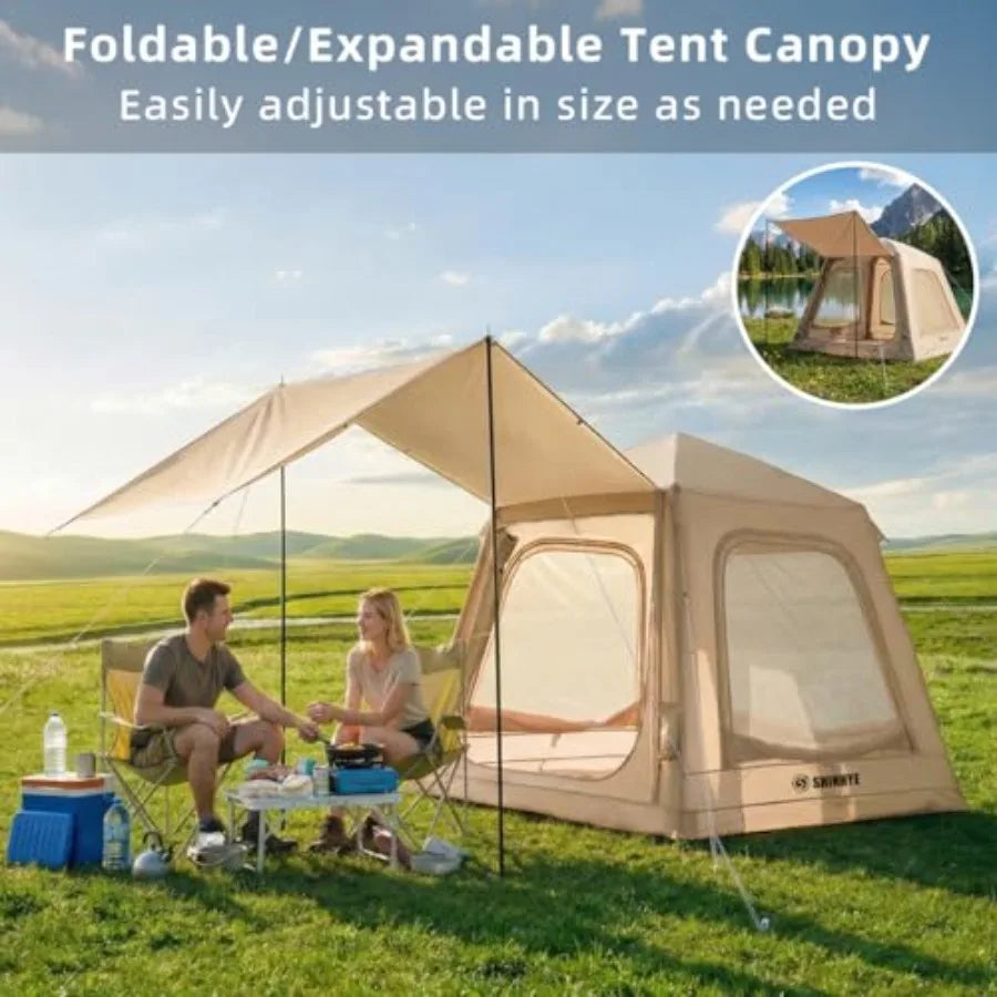 Inflatable Tent for Camping Waterproof Ox 4 Season Air Tent with Hand Pump Easy Setup Luxury Outdoor Glamping Windproof Tent 2-