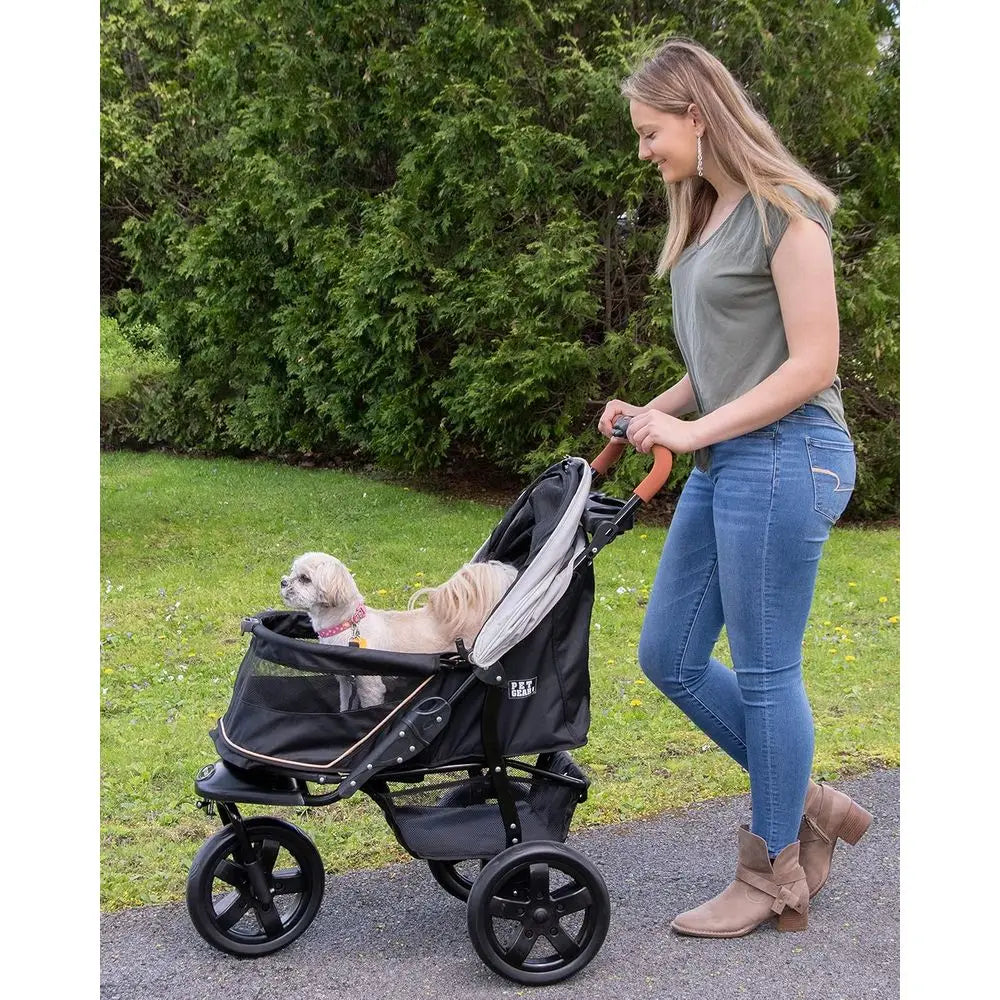 Pet Gear No-Zip AT3 Pet Stroller or Cats/Dogs, ZipperlEntry, Easy One-Hand old, Jng Tires, Removable Liner, Cup Holder + Storage