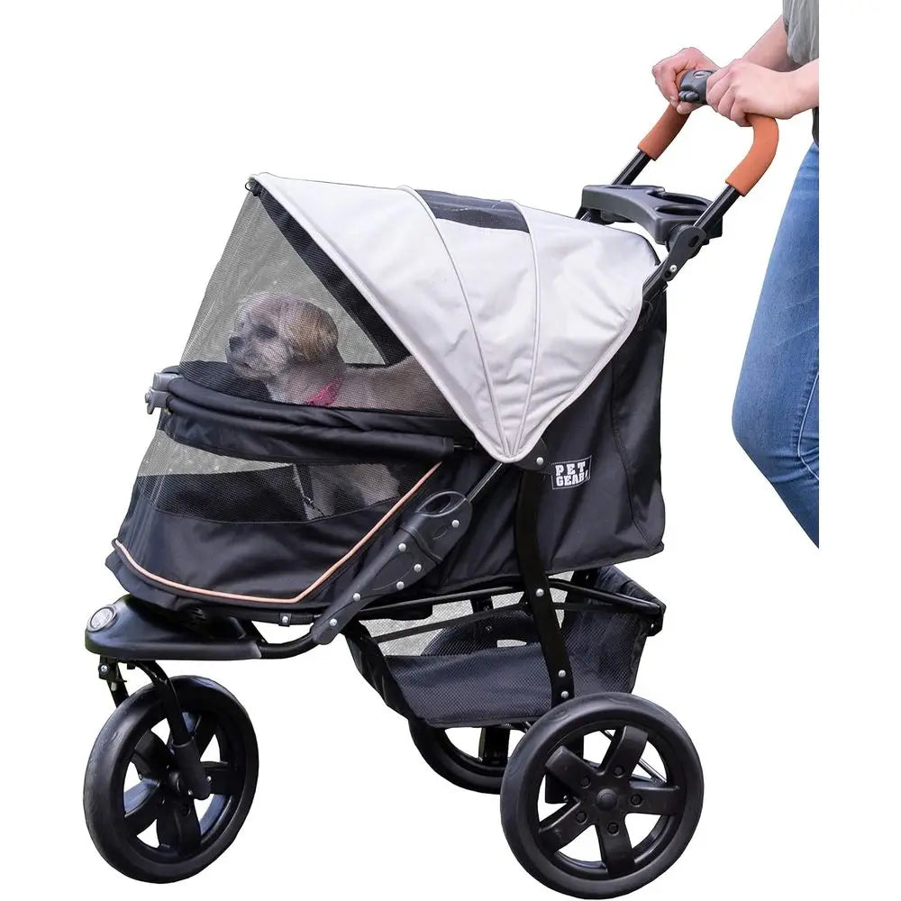 Pet Gear No-Zip AT3 Pet Stroller or Cats/Dogs, ZipperlEntry, Easy One-Hand old, Jng Tires, Removable Liner, Cup Holder + Storage
