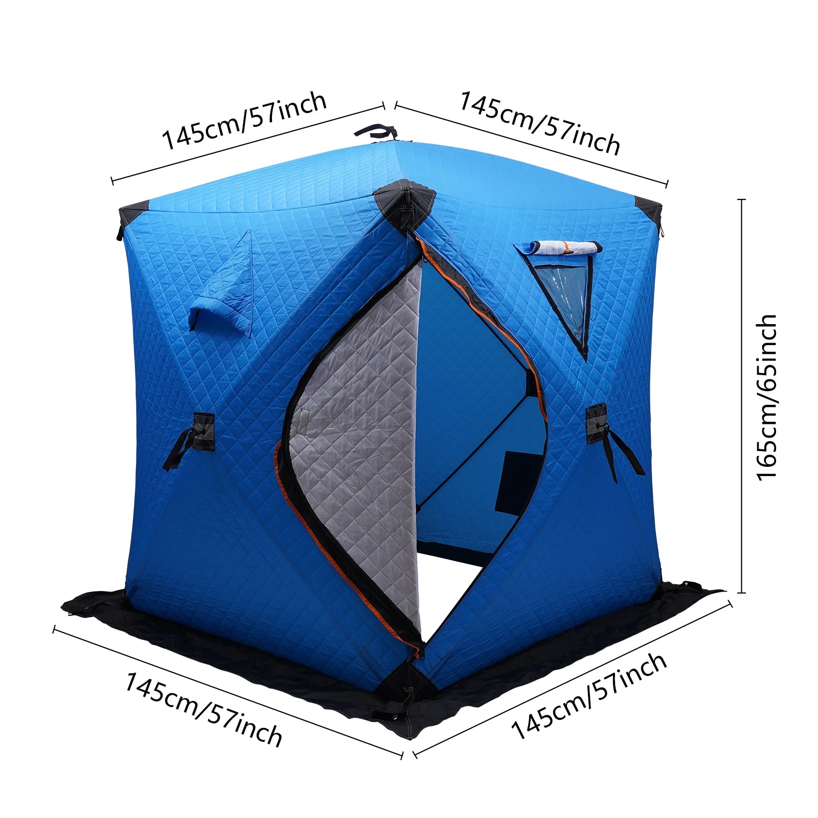 Ice Fishing Insulated Tent, 1-2 Person Shelter, Portable Thermal Tent with Built-In Storage, Warm & Windproof Camping Tent