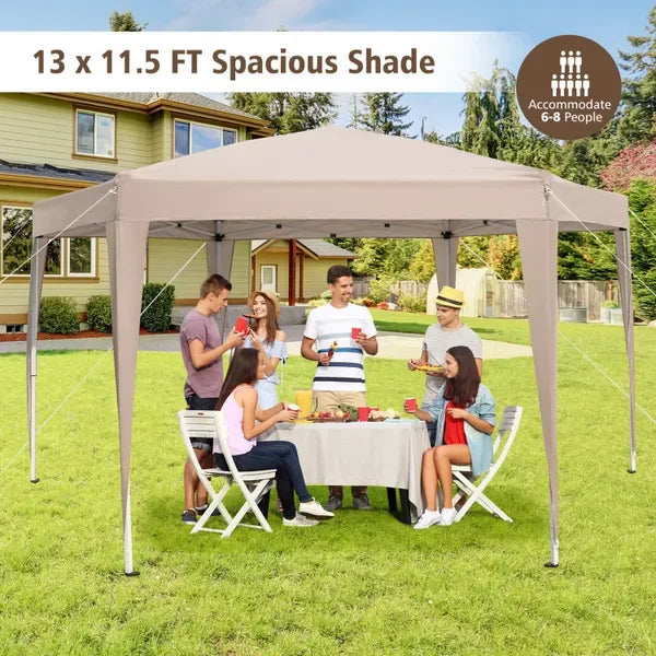 Portable Outdoor Shelter Tent, 11.5FT Hexagonal Pop-Up with Adjustable Height & Stylish Legs