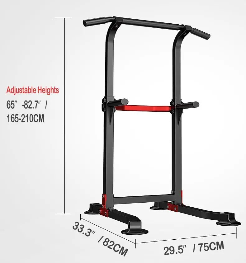 Power Tower Dip Station with Pull-Up Bar – Adjustable Height, Non-Slip Base, 330lbs Capacity Home Gym Equipment