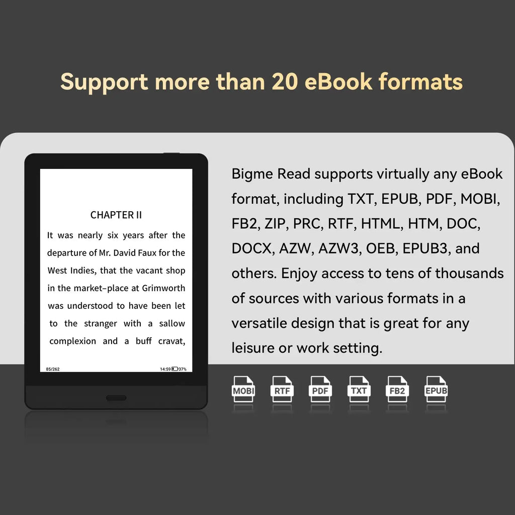 Bigme Read 6-inch e-paper book, 36-level front light, Android open system, Google Play & Kindle Supported, Mini portable ereader