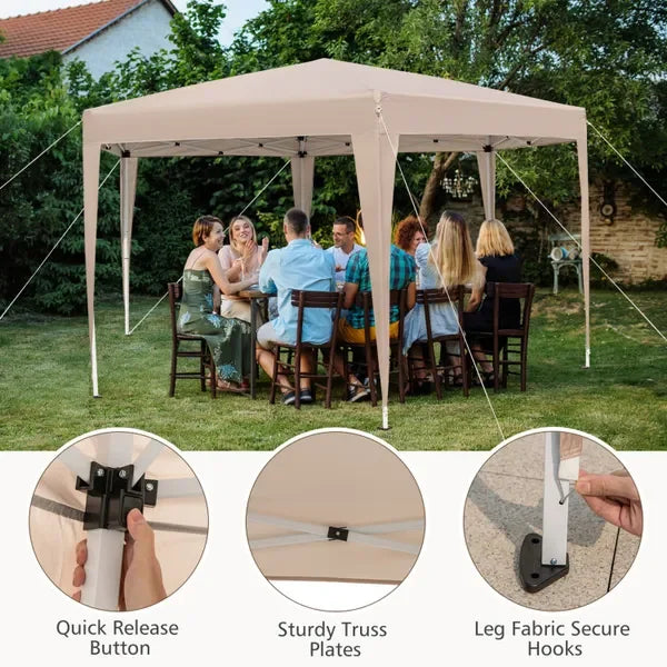 Portable Outdoor Shelter Tent, 11.5FT Hexagonal Pop-Up with Adjustable Height & Stylish Legs