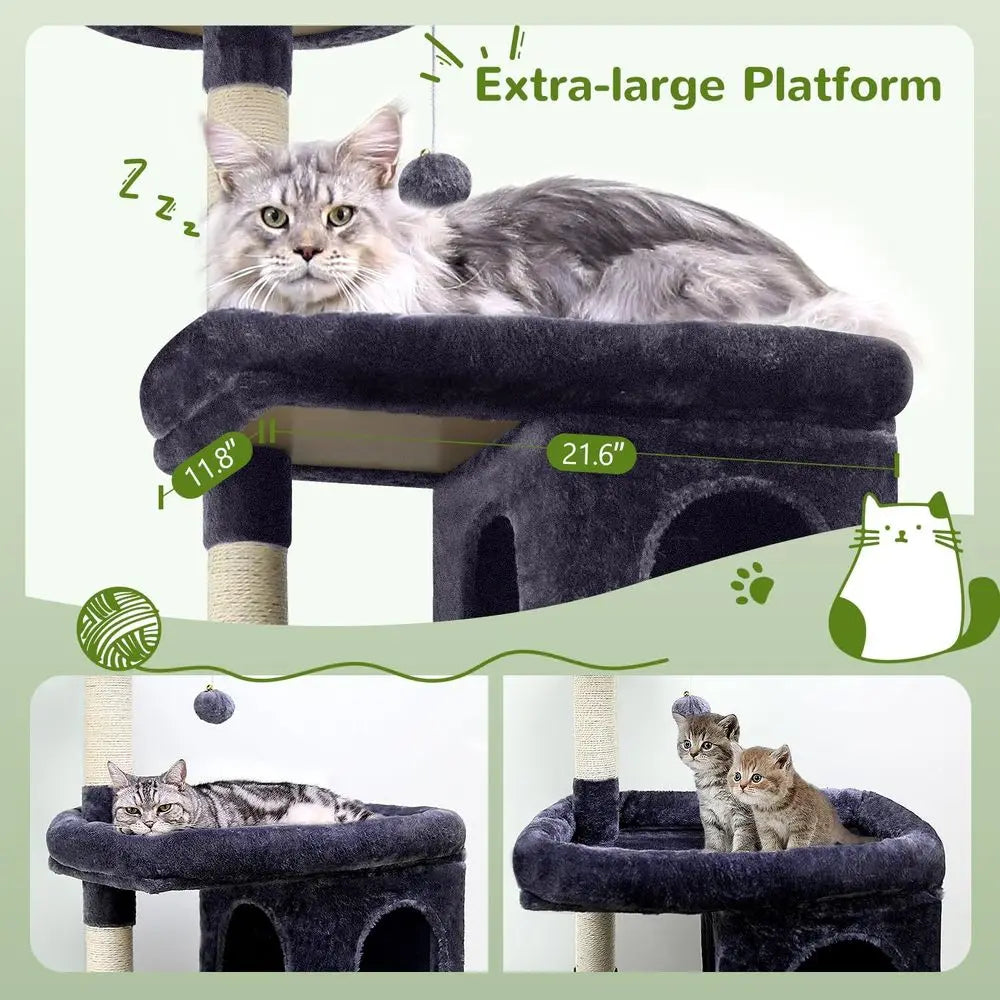 GloHeavy Duty Cat Trees or Large Cats, Sturdy 72in Maine Coon Cat Tree or Large Cats 20 lbs+ Heavy Duty Cat Tower or Adult Bigge