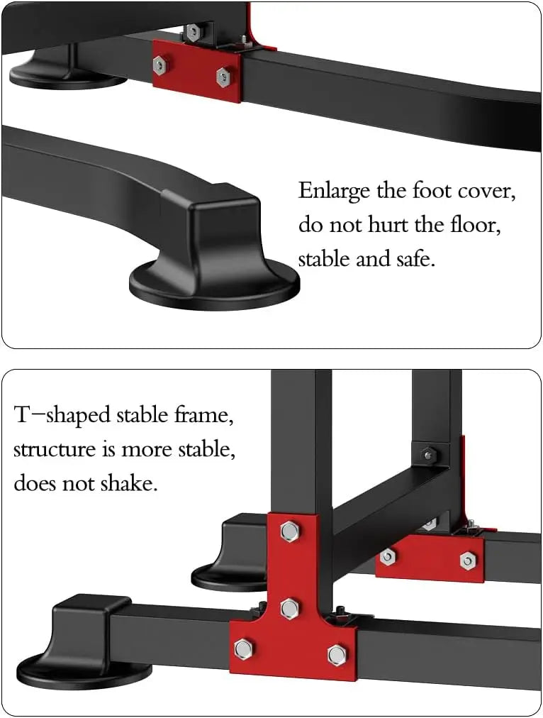 Power Tower Dip Station with Pull-Up Bar – Adjustable Height, Non-Slip Base, 330lbs Capacity Home Gym Equipment