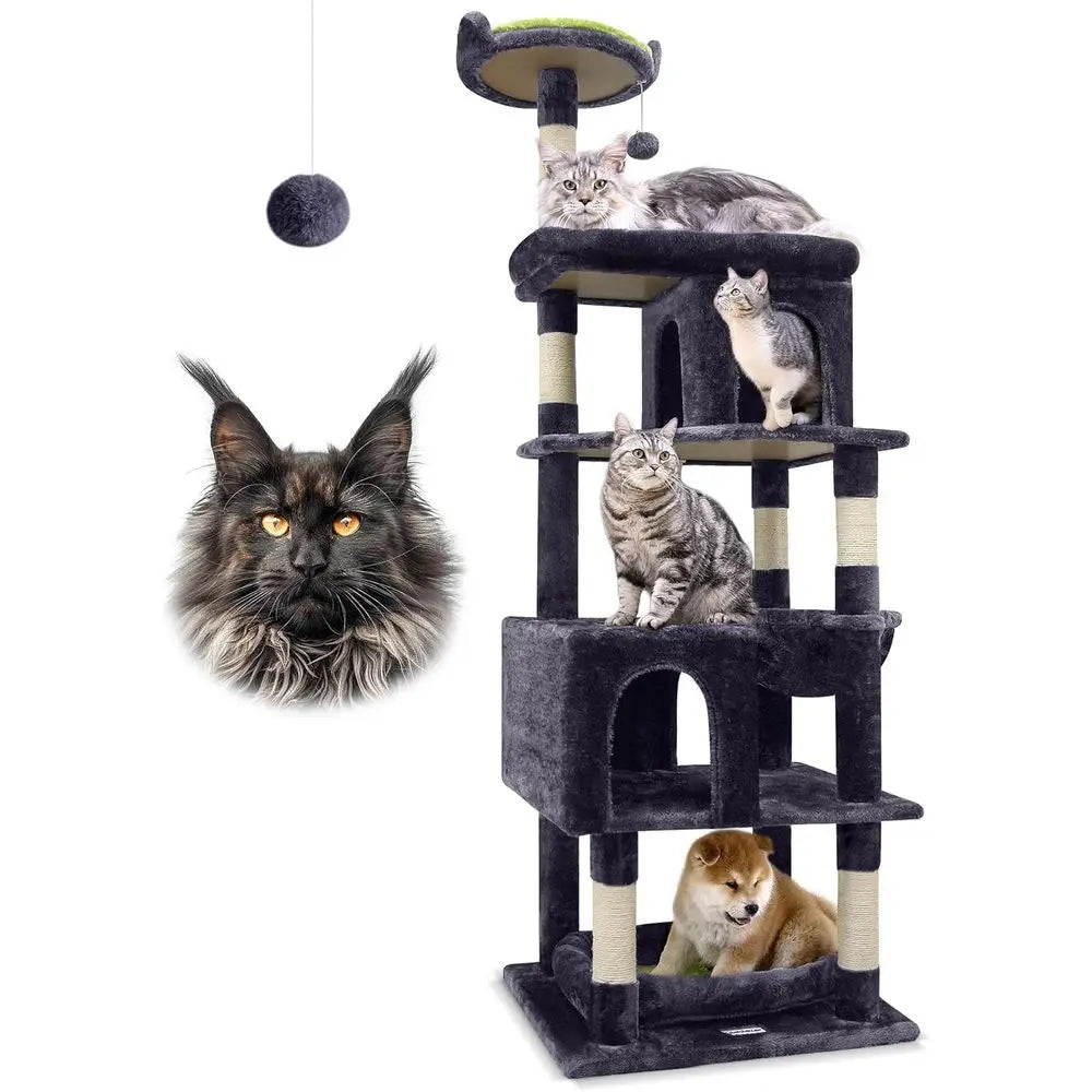 GloHeavy Duty Cat Trees or Large Cats, Sturdy 72in Maine Coon Cat Tree or Large Cats 20 lbs+ Heavy Duty Cat Tower or Adult Bigge
