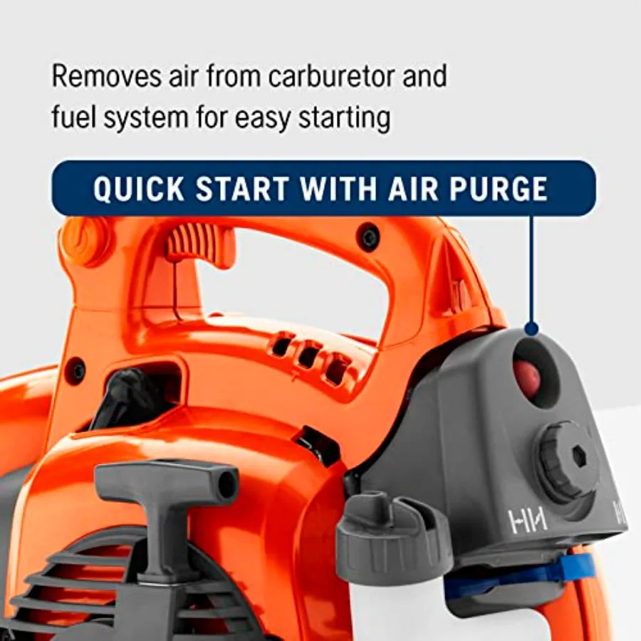 125B Gas Leaf Blower 28-cc 1.1-HP 2-Cycle Handheld Leaf Blower 470-CFM 170-MPH 12.5-N Powerful Clearing Performance and Ergonom