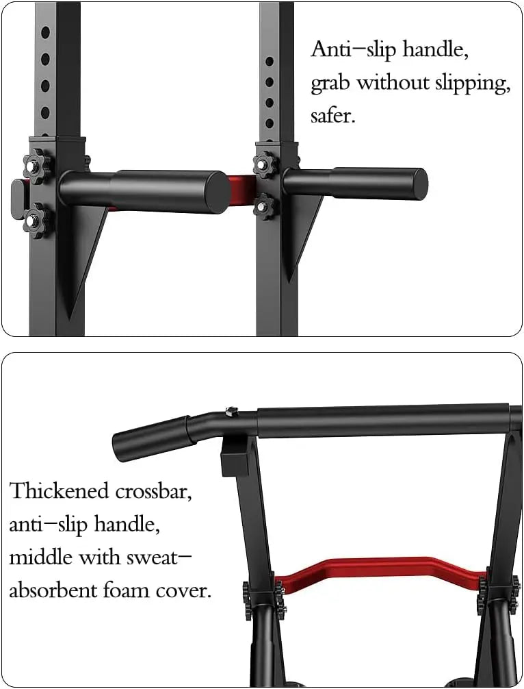 Power Tower Dip Station with Pull-Up Bar – Adjustable Height, Non-Slip Base, 330lbs Capacity Home Gym Equipment
