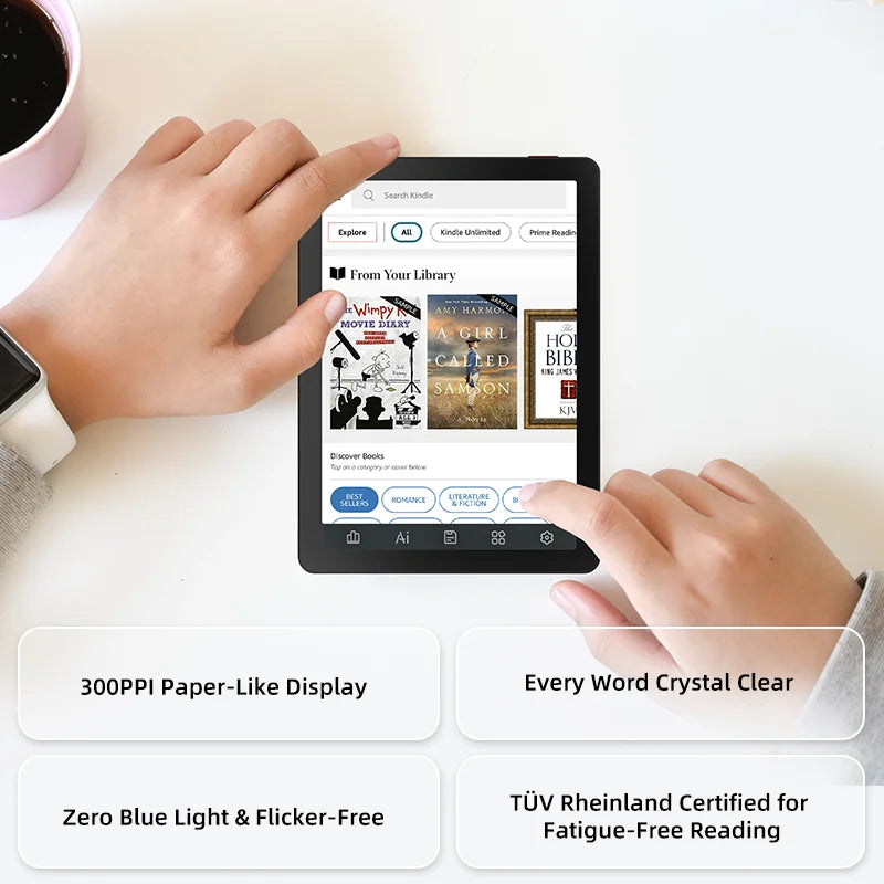 Bigme B6 Electronic book, 6'' color e-ink ebook reader 36-level front light Android 14 OS w/ Google Play, Eye-Protecting ereader