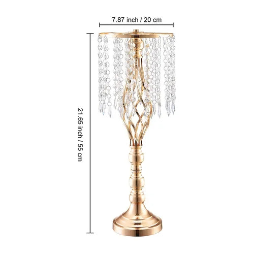 10PCS 55cm/21.65' Tall Crystal Wedding Flower Stand Vase for Party Decor