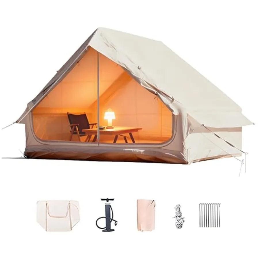 2025 Upgraded Waterproof Inflatable Camping Tent for 5-8 People No Assembly Needed Luxury Glamping House Oxford Fabric Inflatab