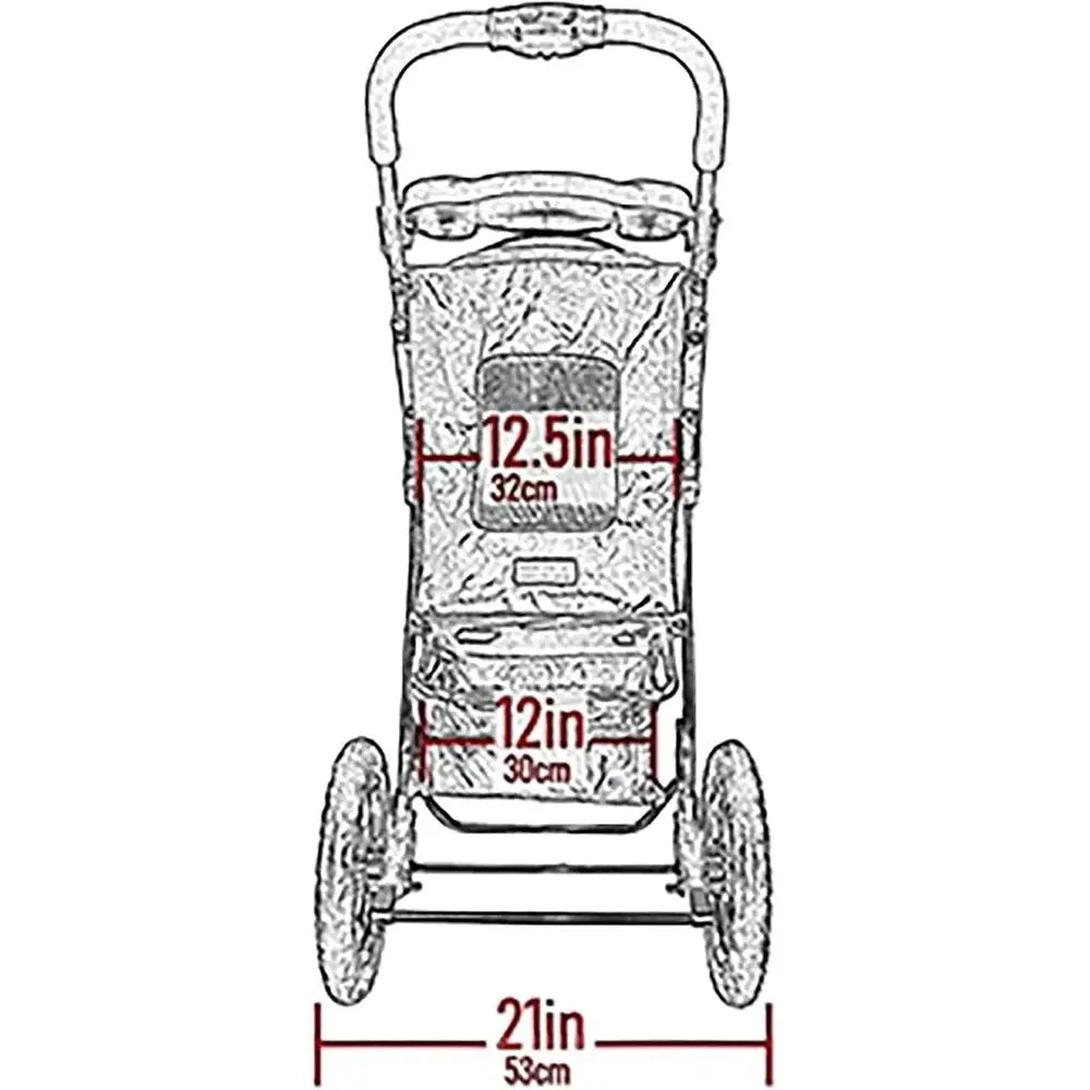 Pet Gear No-Zip AT3 Pet Stroller or Cats/Dogs, ZipperlEntry, Easy One-Hand old, Jng Tires, Removable Liner, Cup Holder + Storage