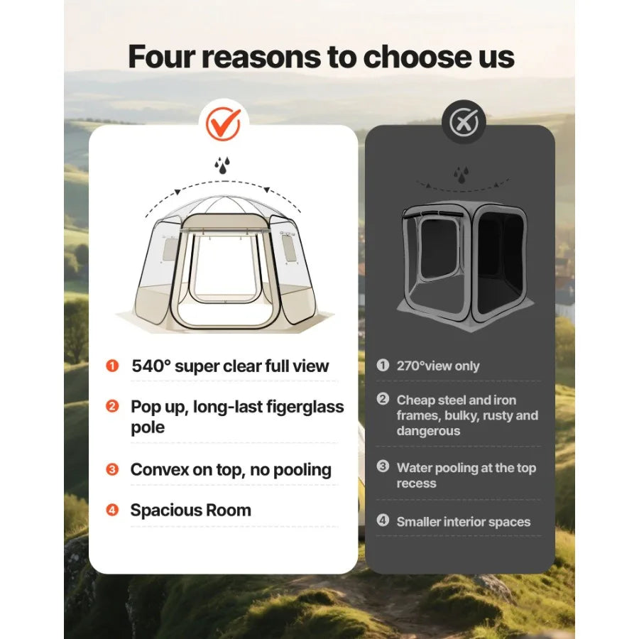 Pop up Bubble Tent 11 x 10.2 ft Waterproof UV Resistant Clear Camping Tent Shelter Outdoor Garden Dome Igloo Tent with Windows