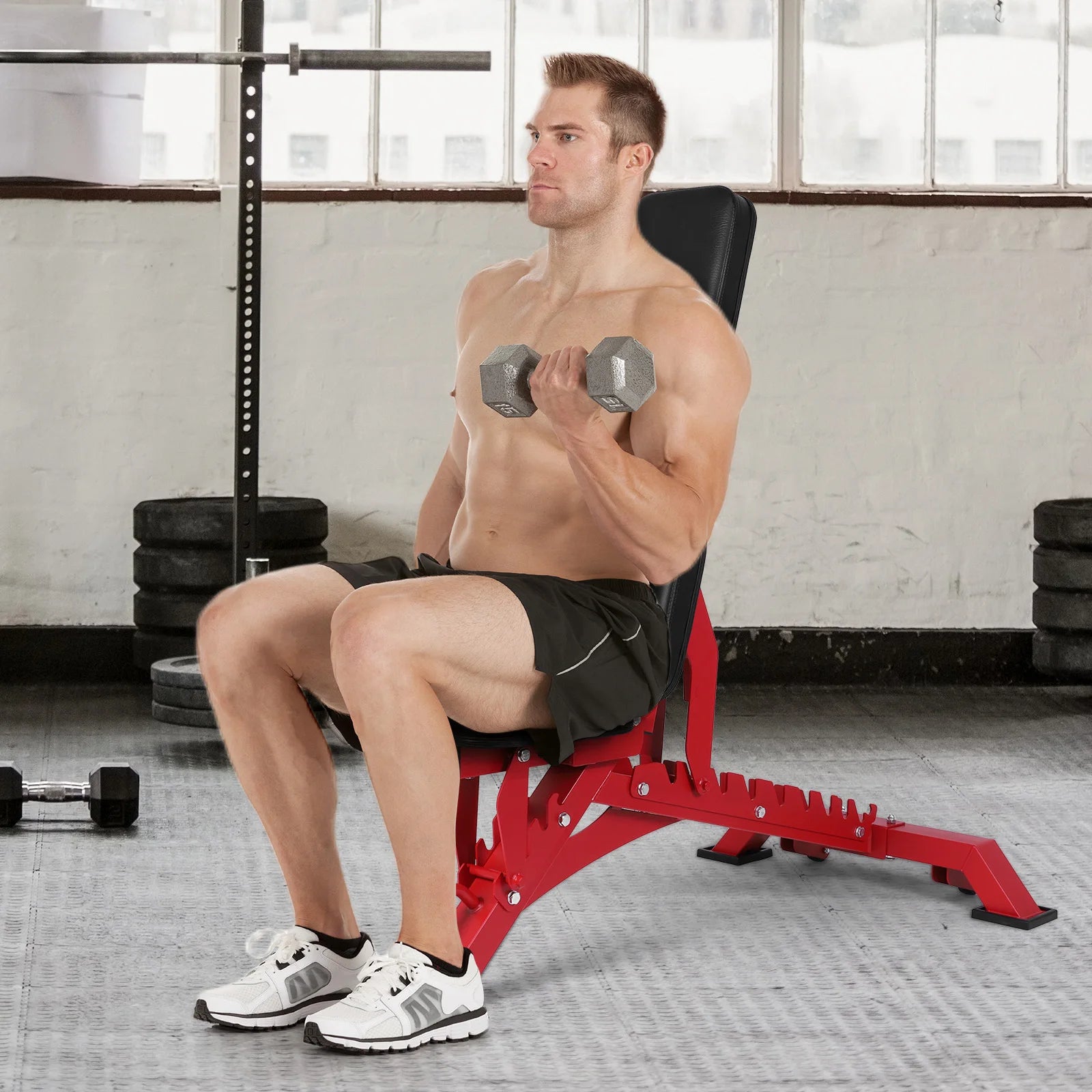 Weight Bench Adjustable Workout Bench Fitness Equipment for Garage and Home Gym Workouts