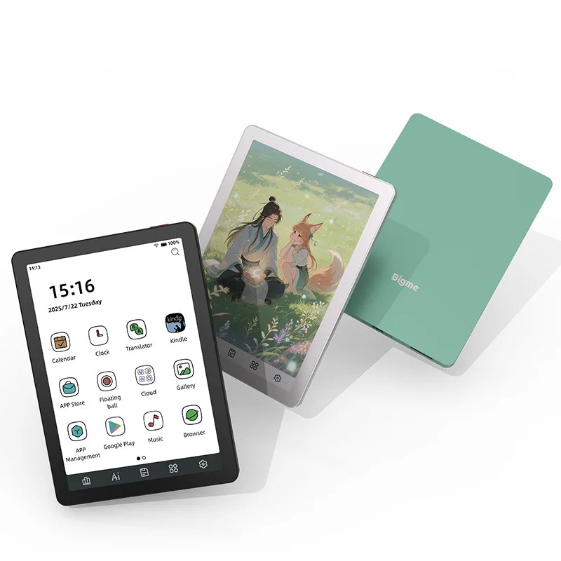 Bigme B6 6-inch E-book Reader, E-ink Screen Electronic Book, 36-level Front Light, Android 14 OS with Google Play ereader tablet