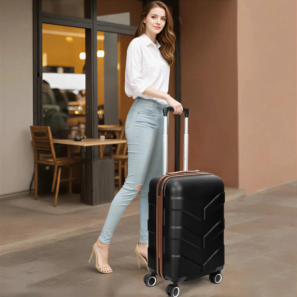 3-Piece Hardside Luggage Set with Spinner Wheels, TSA Lock, Expandable Lightweight Suitcases for Travel