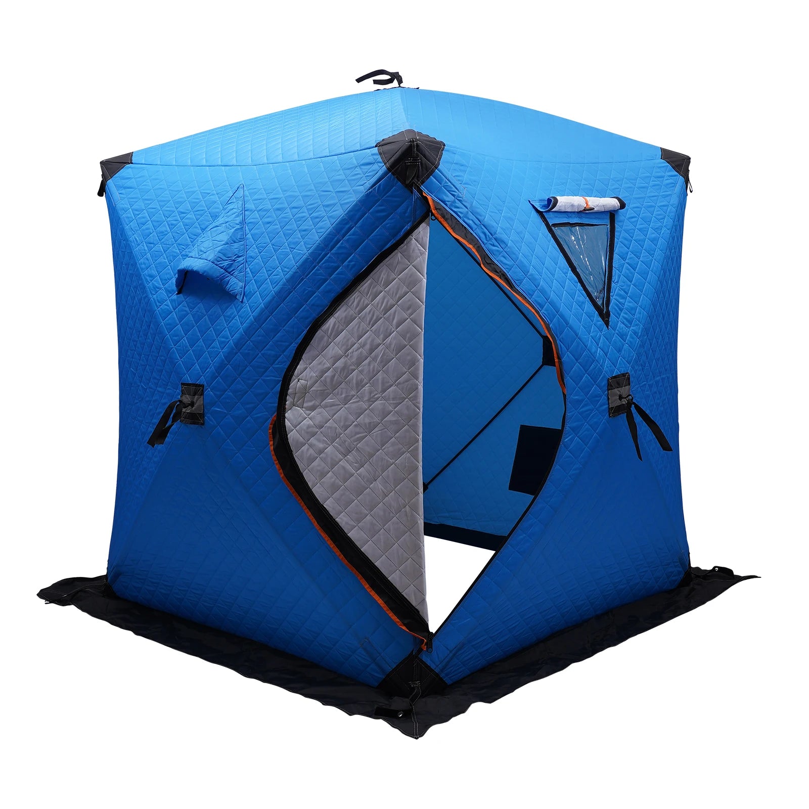 Ice Fishing Insulated Tent, 1-2 Person Shelter, Portable Thermal Tent with Built-In Storage, Warm & Windproof Camping Tent