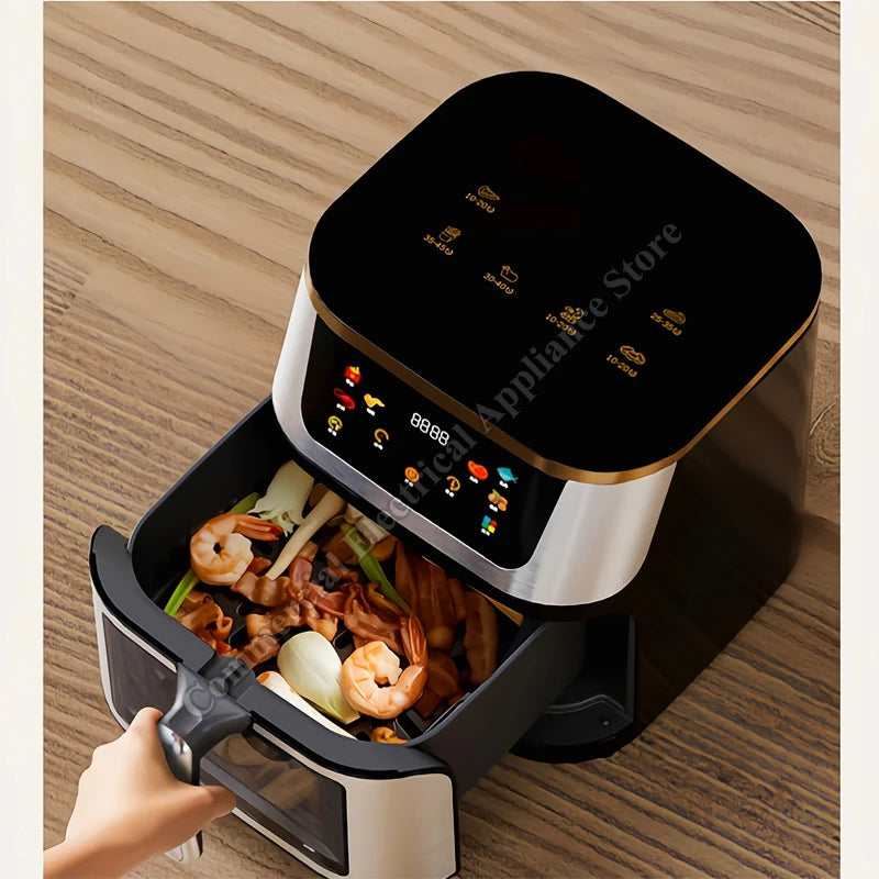 Air Fryer Electric Visible Large Capacity Oil-free Convection Oven Household Kitchen Appliances Multifunctional Air Fryer