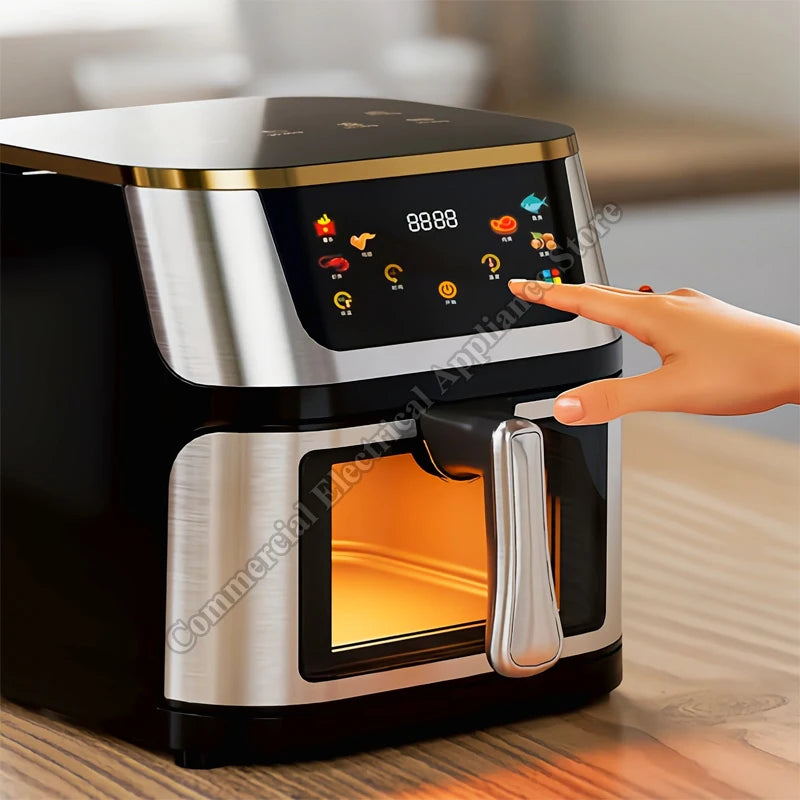 Air Fryer Electric Visible Large Capacity Oil-free Convection Oven Household Kitchen Appliances Multifunctional Air Fryer