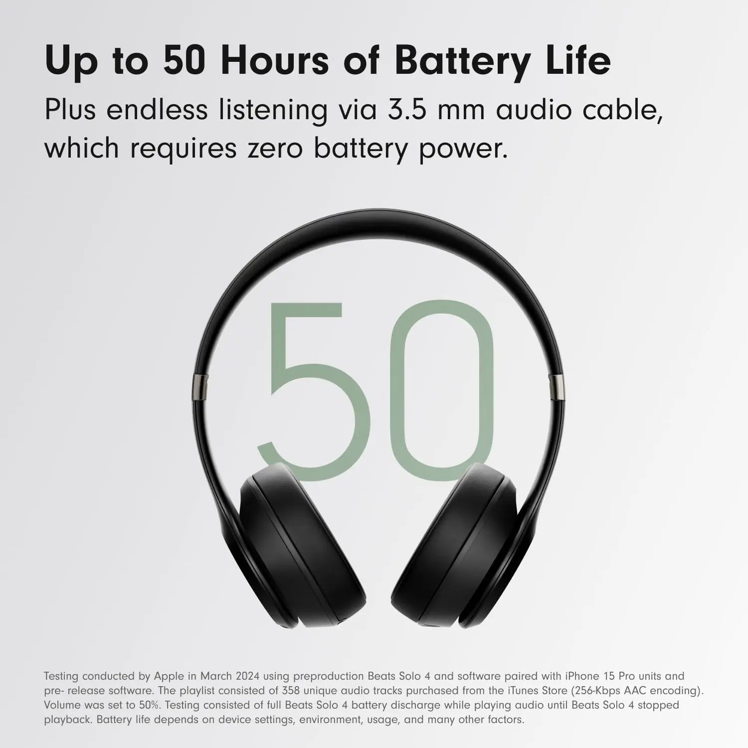Wireless On-Ear Headphones with 50-Hour Battery, Lightweight Comfort, Balanced Sound for Apple & Android - Matte Black