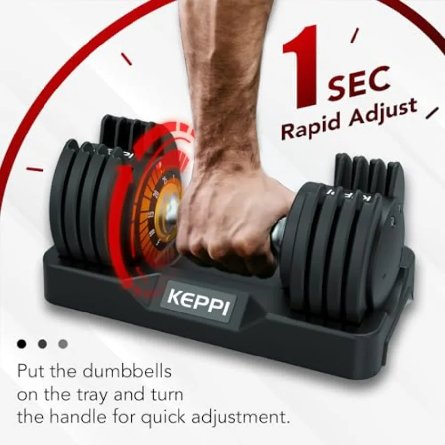 Adjustable Dumbbells Set 25lb 40lb 55lb 60lb Anti-Slip Metal Fast Adjust Weight Handle for Full Body Workout Fitness Training i